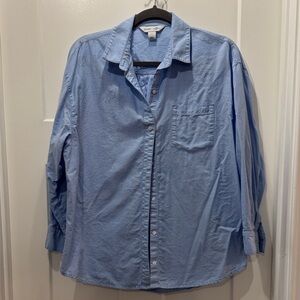 Old Navy Light Blue Casual Button-Down The Boyfriend Shirt Size Small